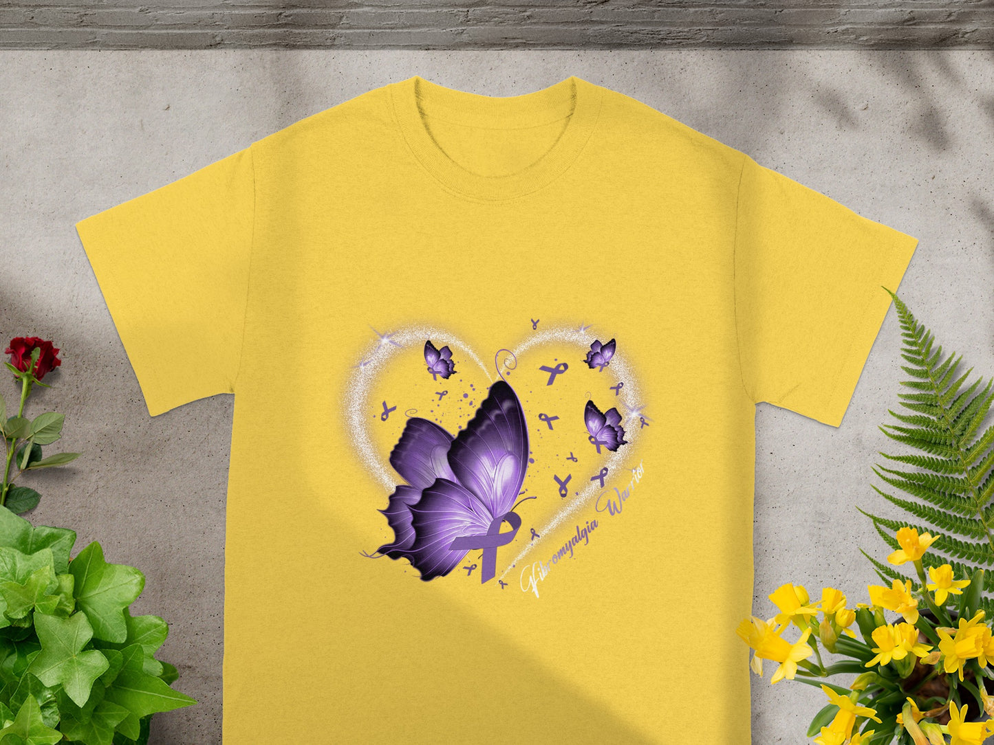 Fibromyalgia Warrior Butterfly Graphic T-Shirt