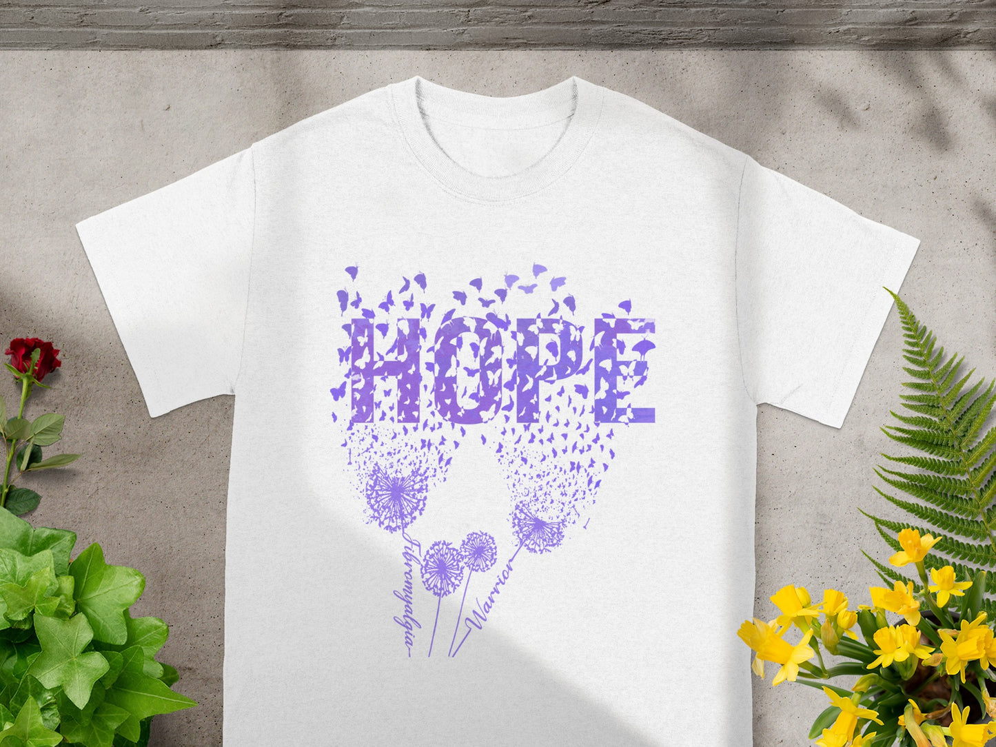 Purple Hope Dandelion Design Graphic Tee Shirt