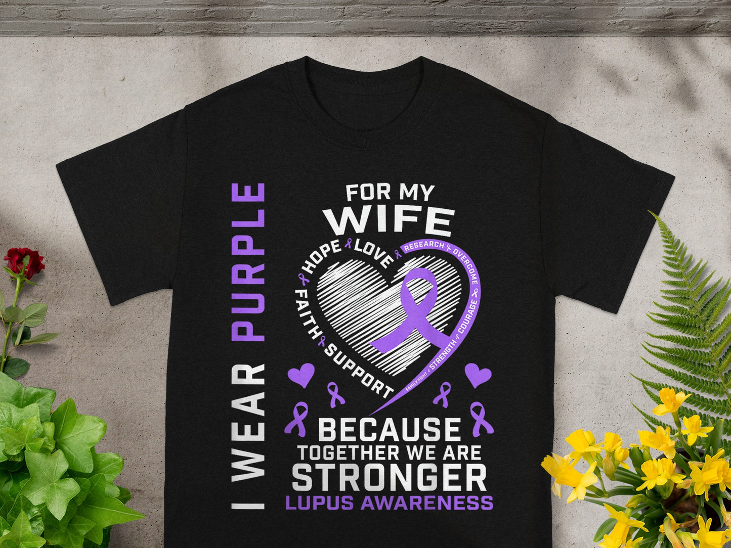 I Wear Purple For My Wife Lupus Awareness Shirt
