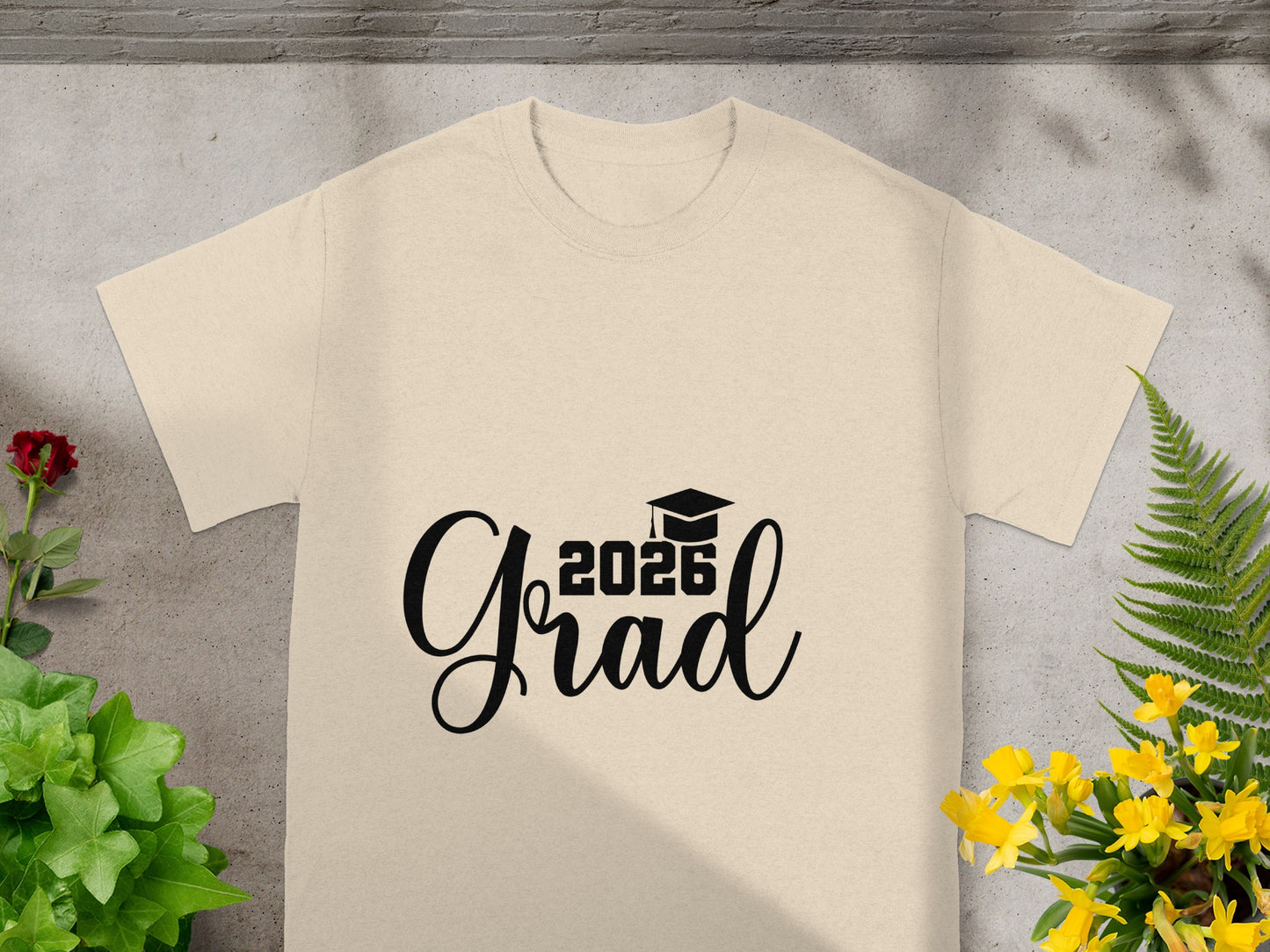 2026 Grad Shirt with Graduation Cap Design Front