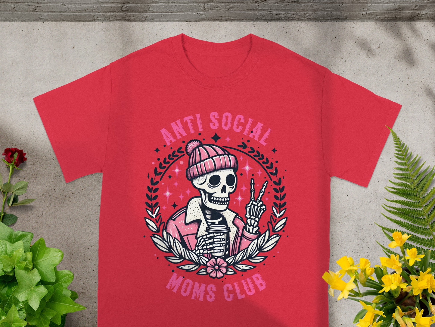 Anti Social Moms Club Skeleton Peace Sign Product