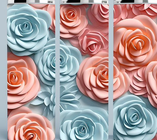 Blue and Pink Roses flower