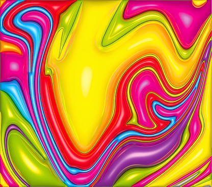 3D Swirl Yellow pink blue purple tumbler