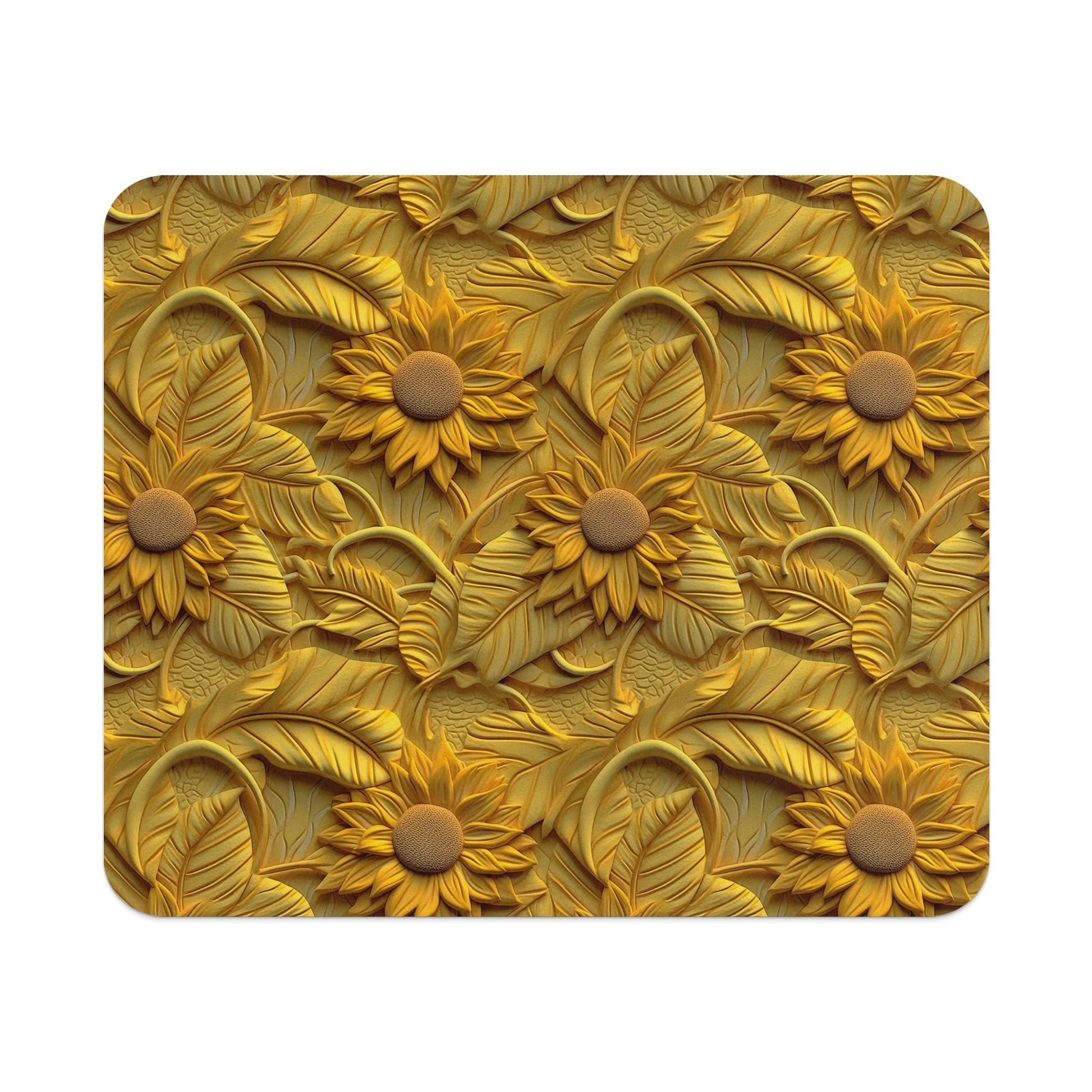Vibrant Sunflower Pattern Design Mouse Pad