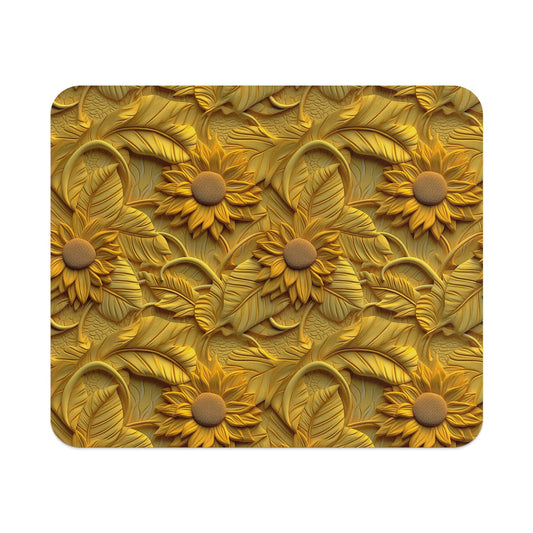 Vibrant Sunflower Pattern Design Mouse Pad
