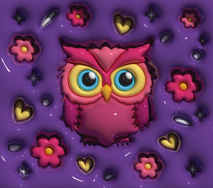 Owl 3D Puff Tumbler