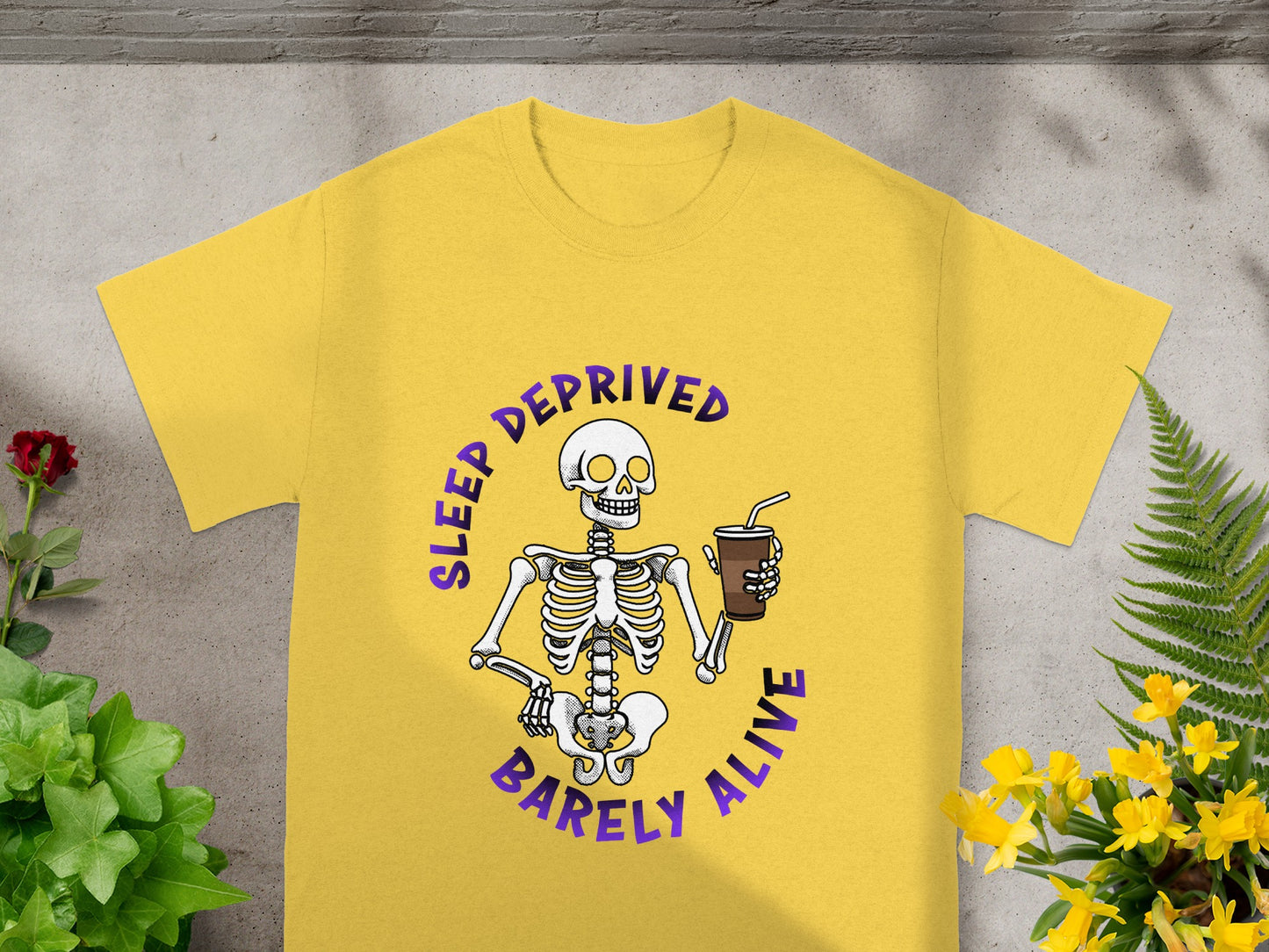 Sleep Deprived Barely Alive Skeleton T-shirt