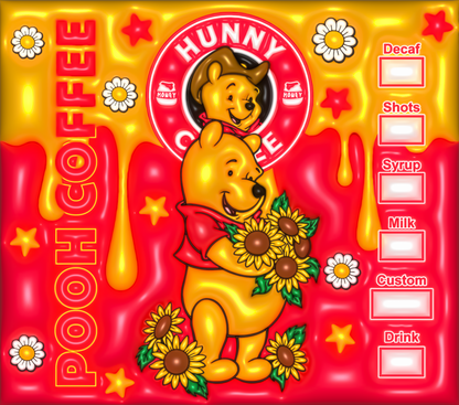 Winnie The Pooh Coffee and Sunflowers