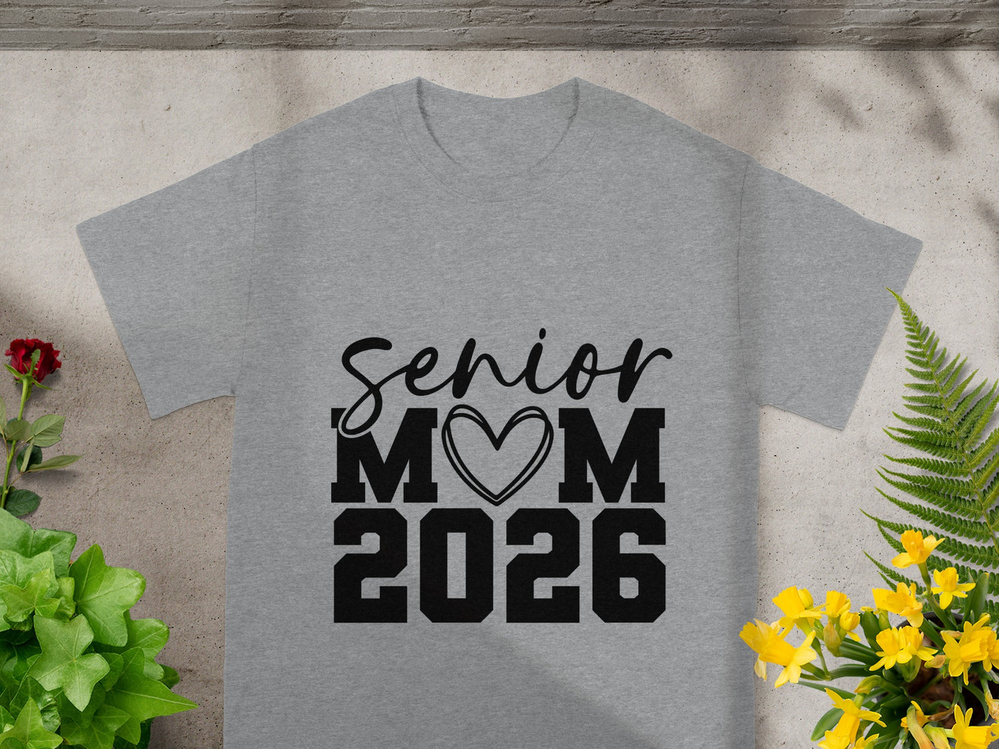 Senior Mom 2026 Heart Graphic T-Shirt