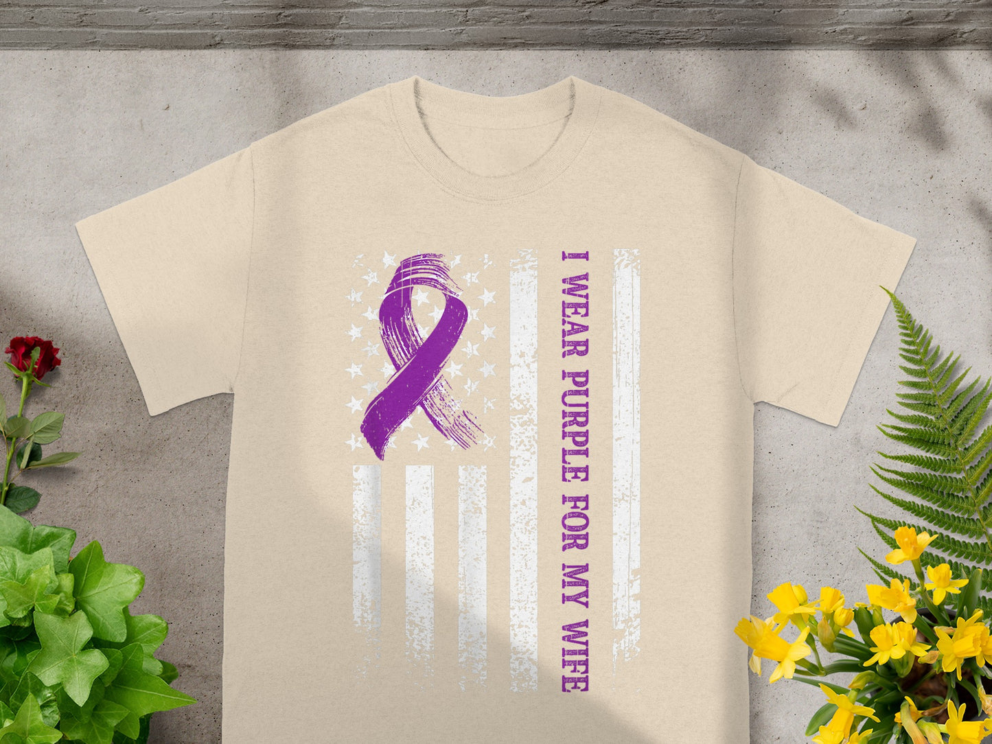 I Wear Purple For My Wife Awareness Shirt
