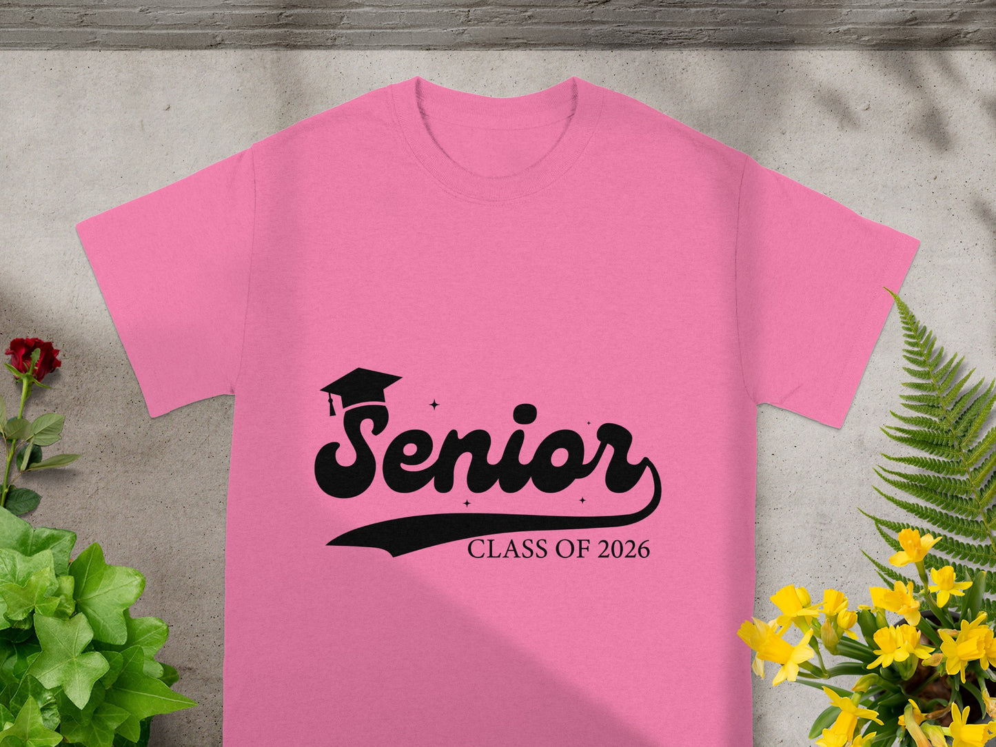 Senior Class of 2026 Pink Graphic T-Shirt