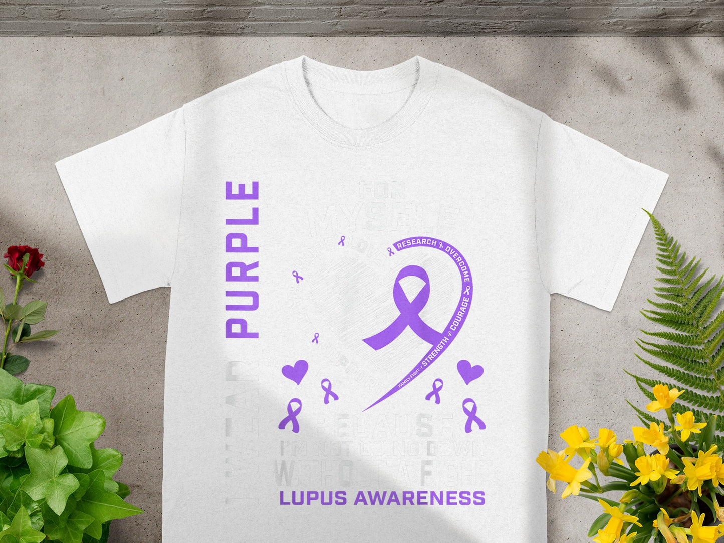 Purple Lupus Awareness Graphic T-shirt for Support