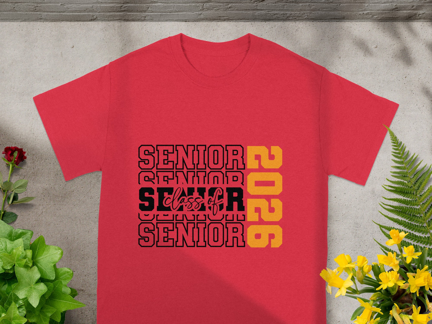 Senior Class of 2026 Graphic Red Shirt Senior Tee