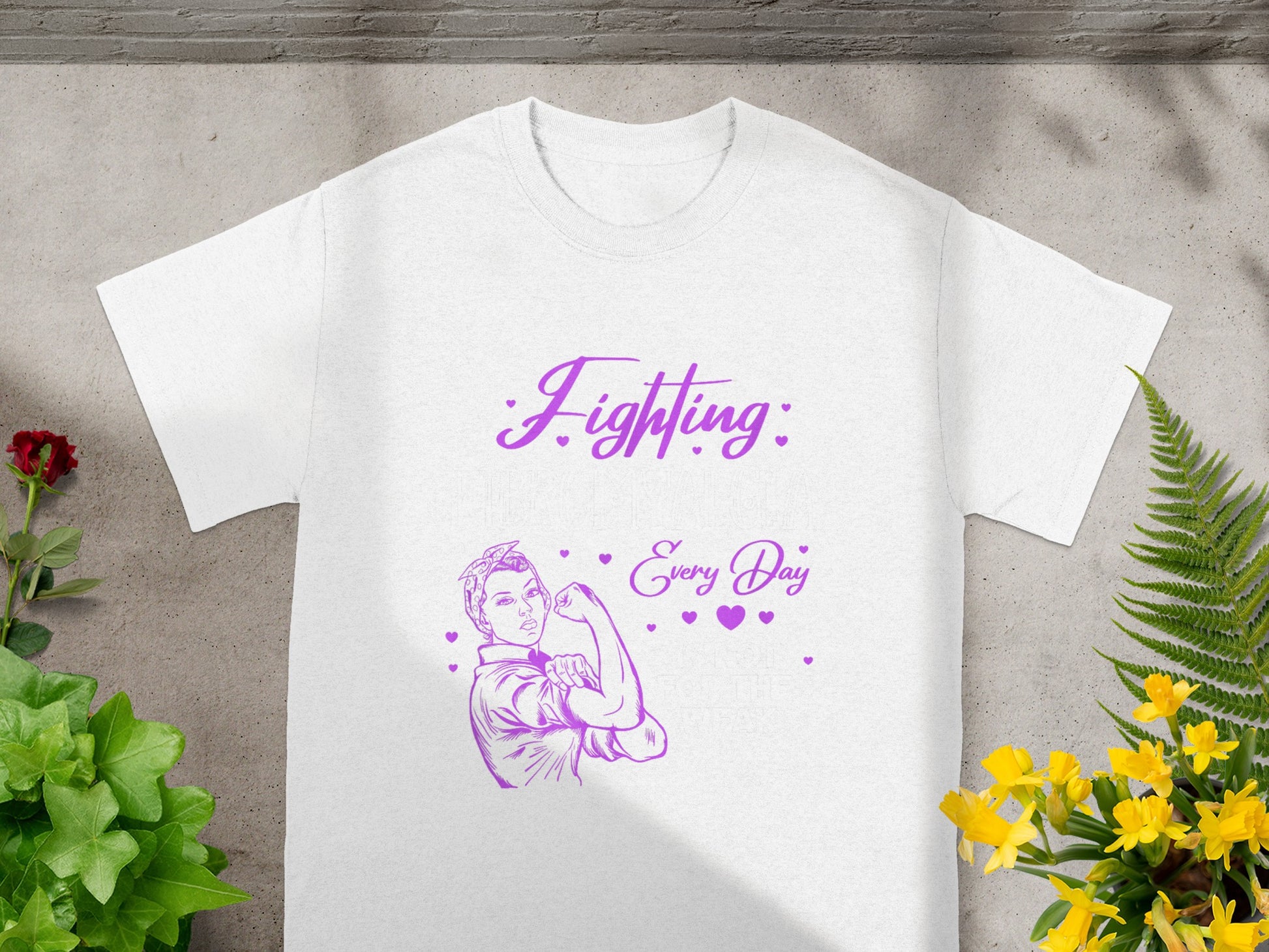 Fighting Every Day Inspirational Graphic T-shirt