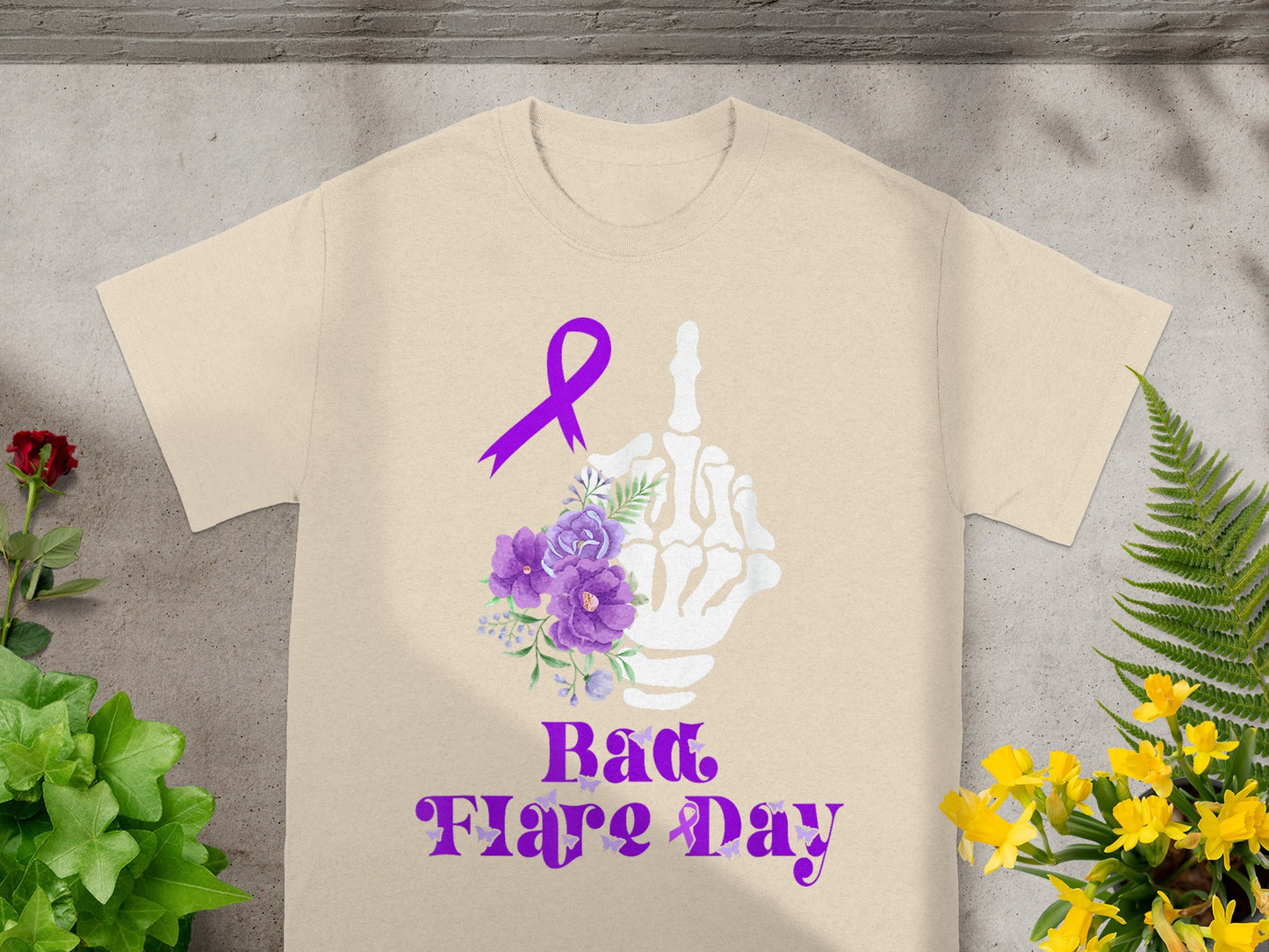Bad Flare Day Skeleton Flower Ribbon Shirt