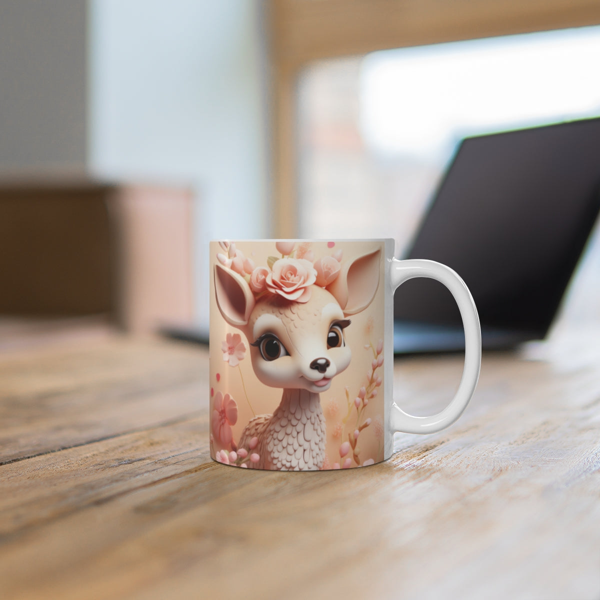 Adorable Deer Illustration Kids Coffee Mug