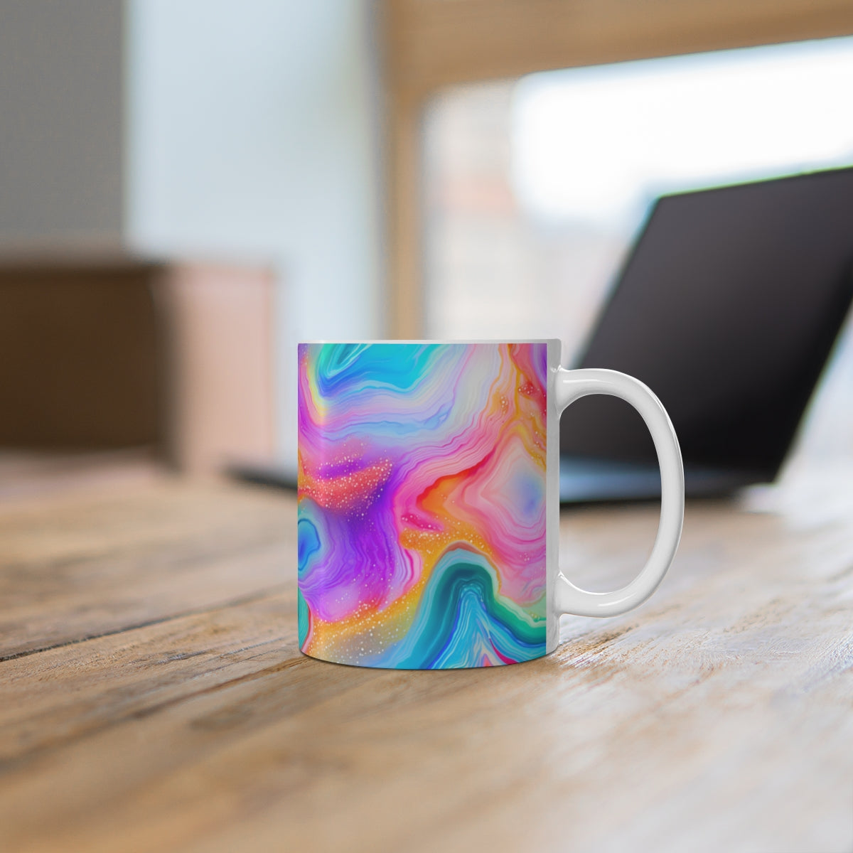 Vivid Swirled Multicolor Design Coffee Mug Cup