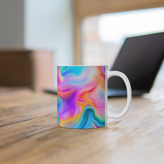 Vivid Swirled Multicolor Design Coffee Mug Cup