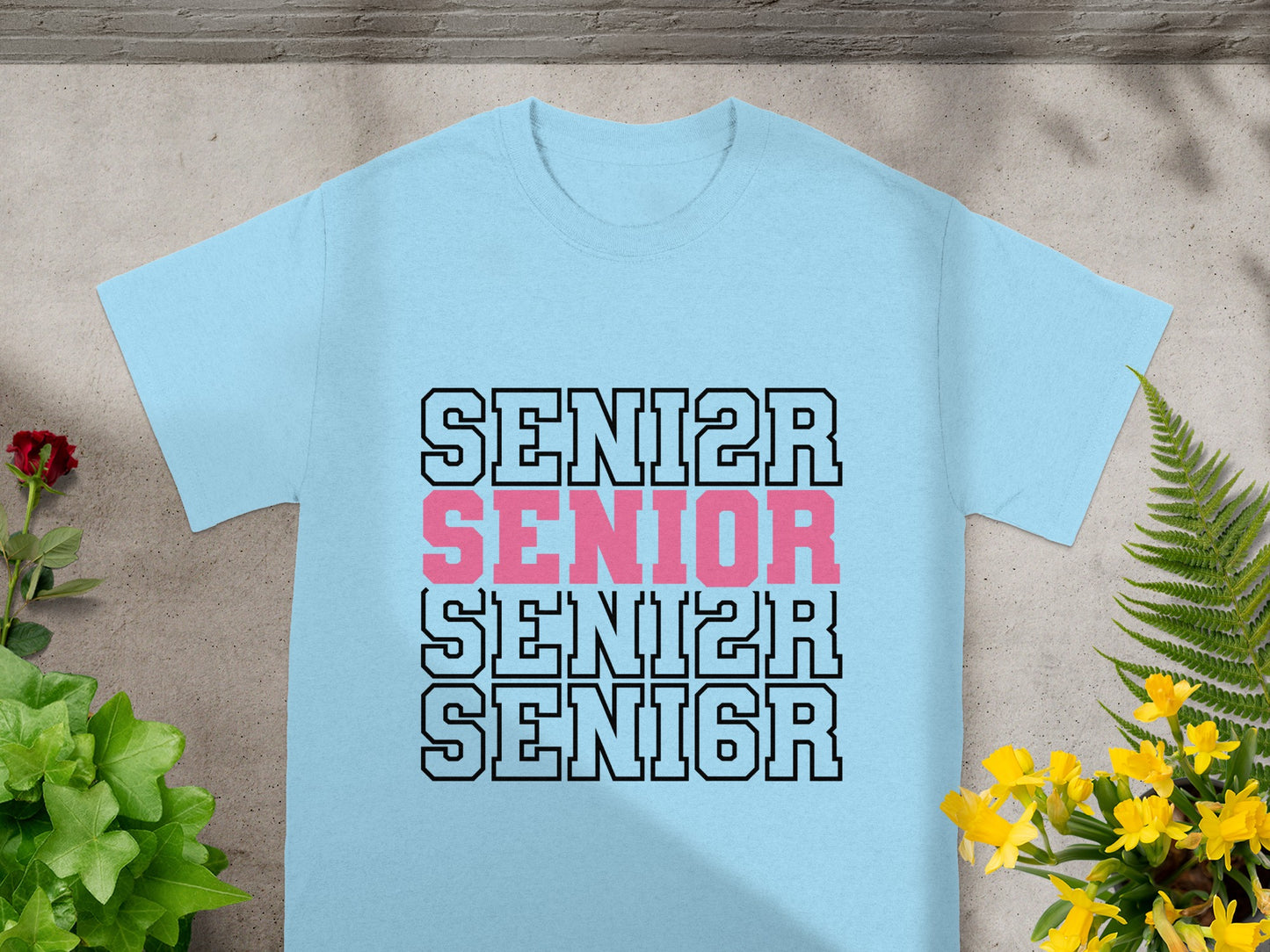 SENIOR Class Graphic Design Light Blue T-shirt
