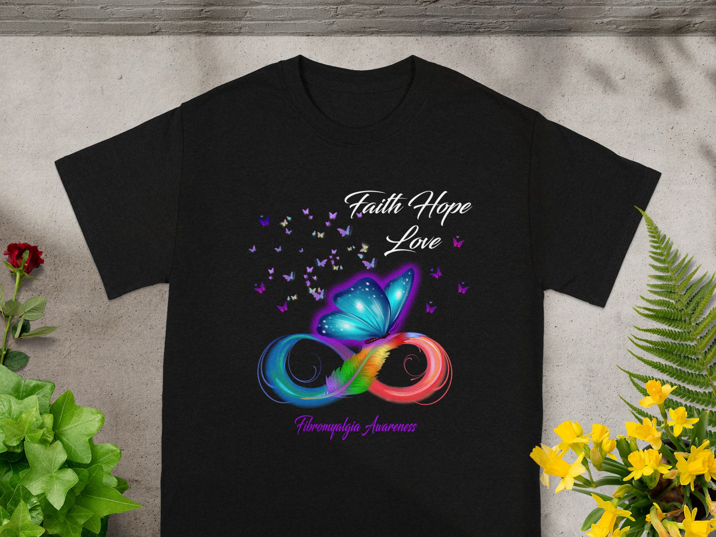 Faith Hope Love Fibromyalgia Awareness T-shirt