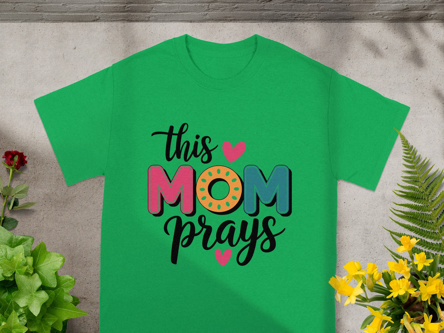 This Mom Prays Colorful Graphic T-Shirt