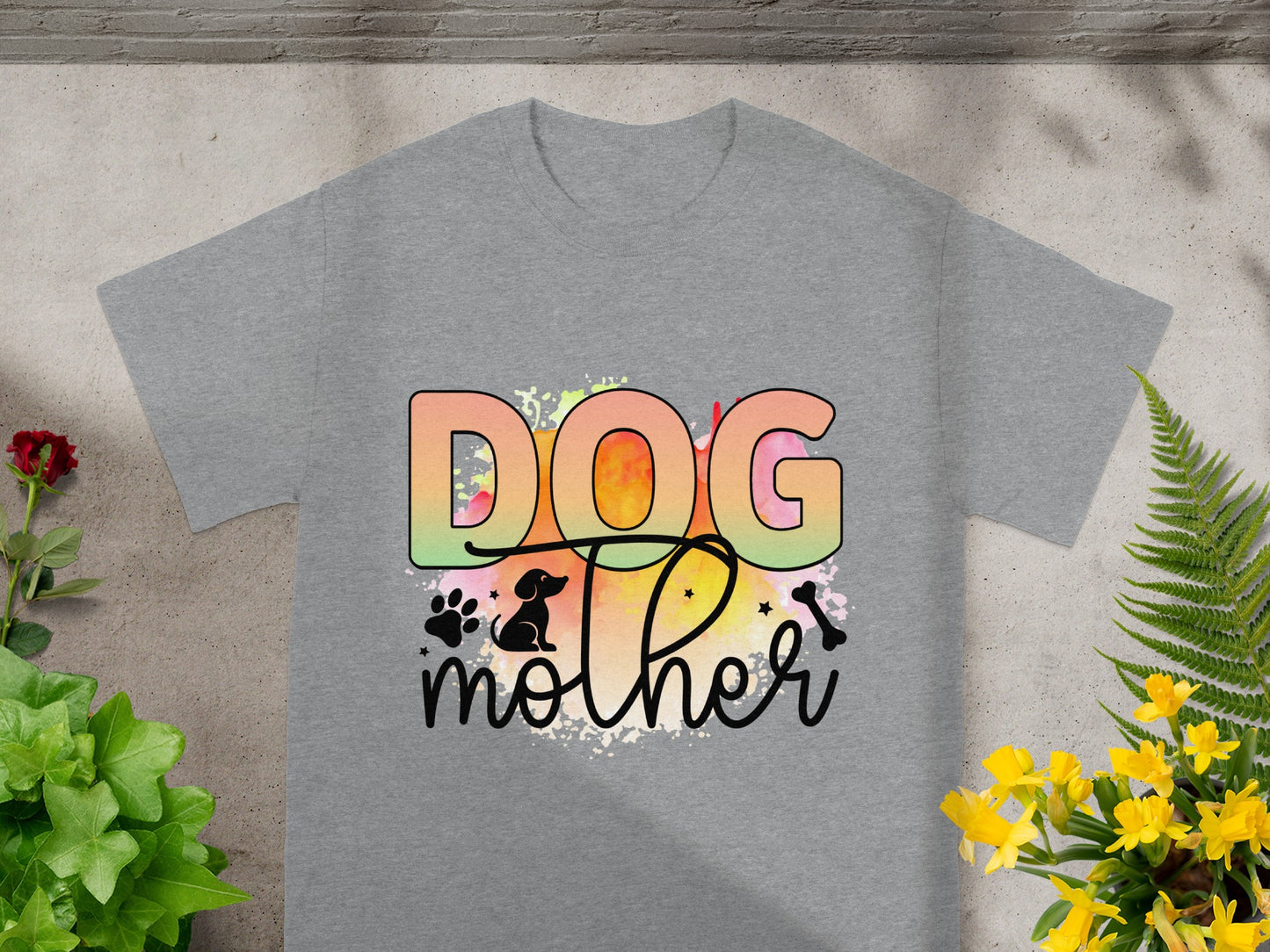 Colorful Dog Mother Graphic Unisex T-Shirt