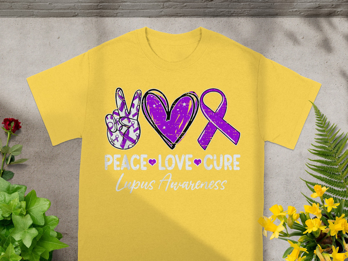 Peace Love Cure Lupus Awareness Graphic Tee