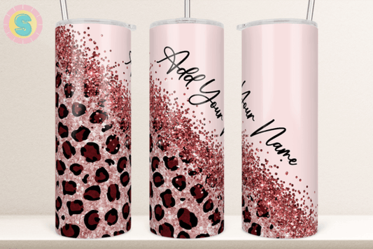 Red Diagonal Leopard tumbler