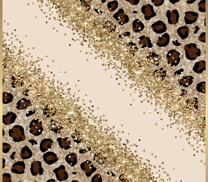 Gold leopard customized tumbler