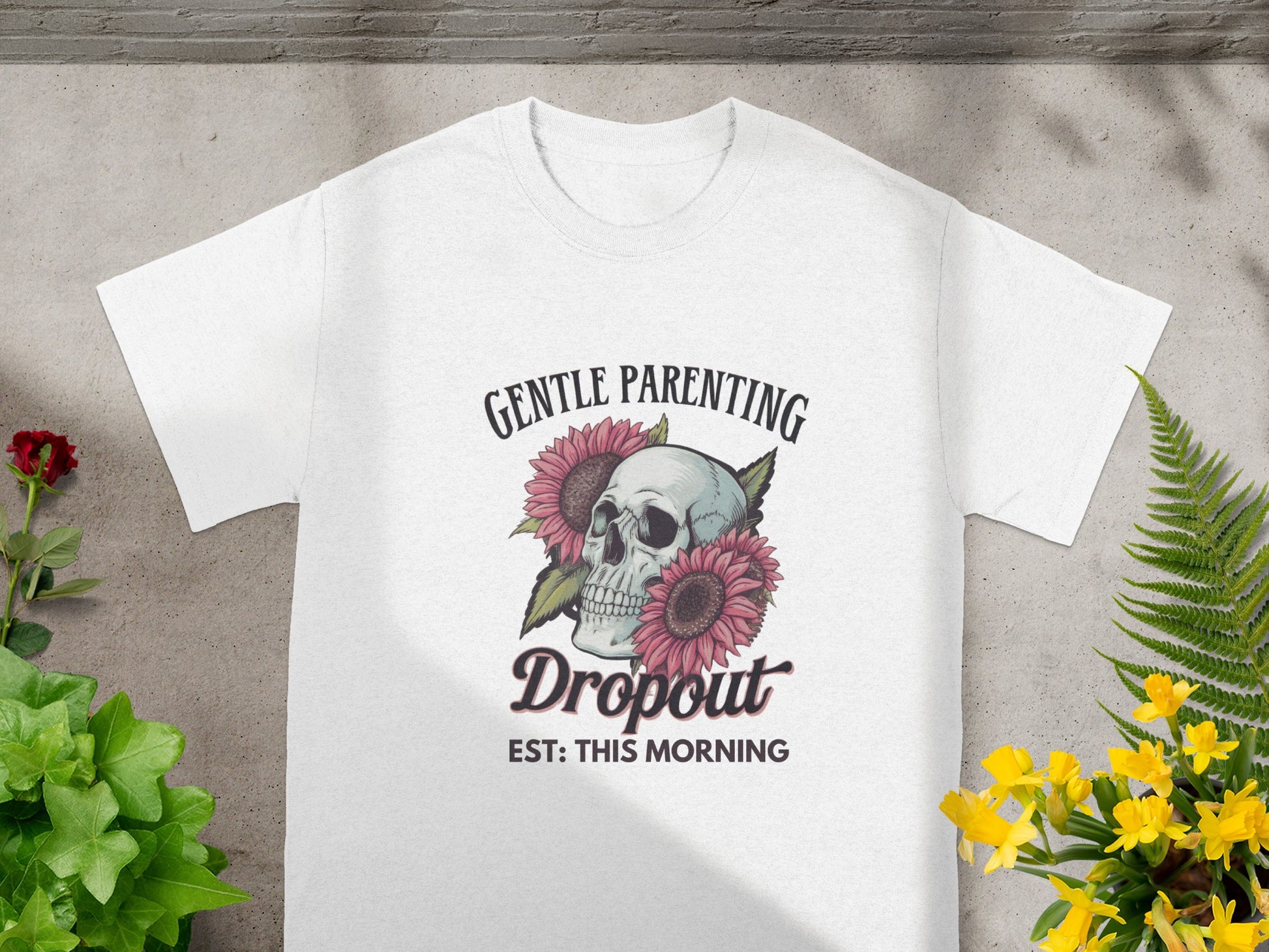 Gentle Parenting Dropout Skull Design T-shirt