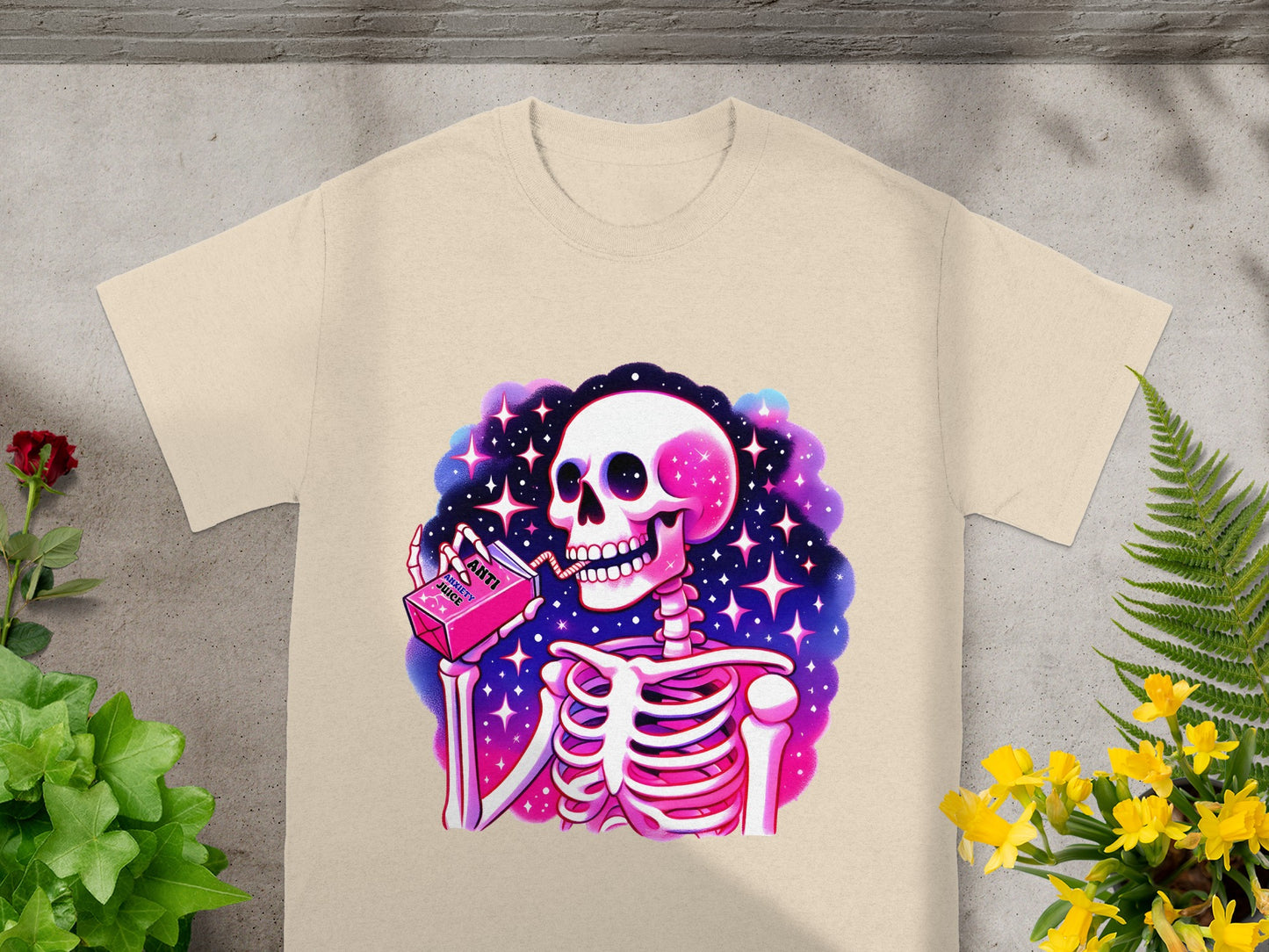 Colorful Skeleton Drinking Anti Juice T-shirt