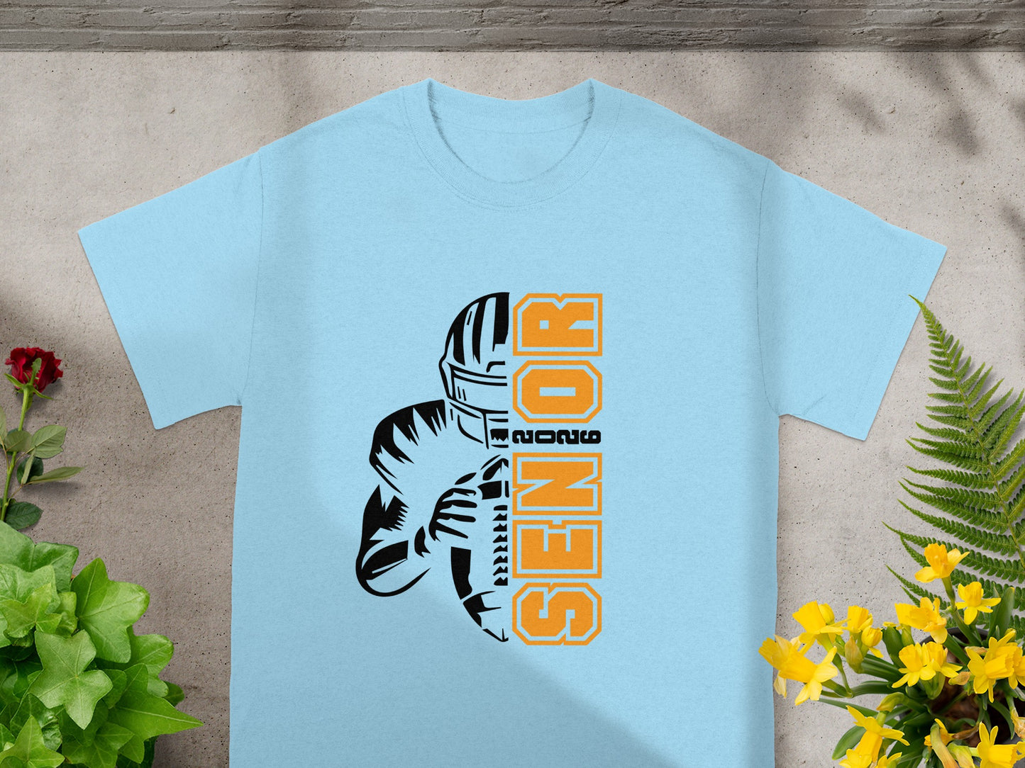 Senior Football Graphic T-shirt for Graduating Students