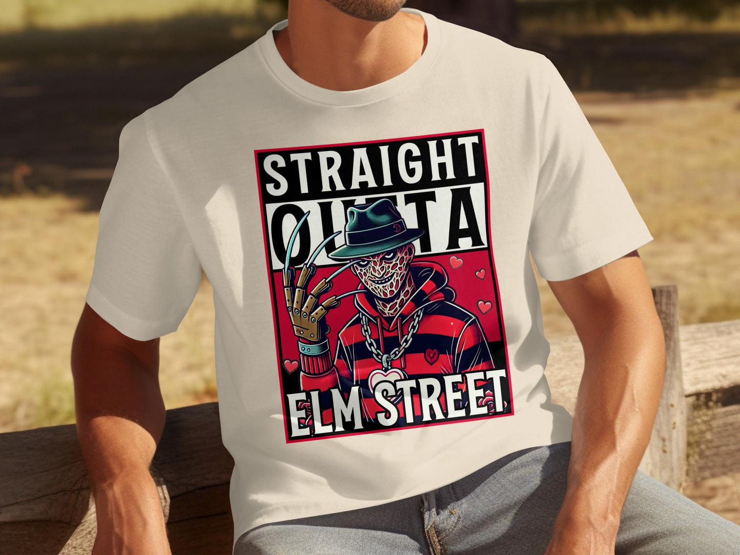 Straight Outta Elm Street Creepy Design T-shirt