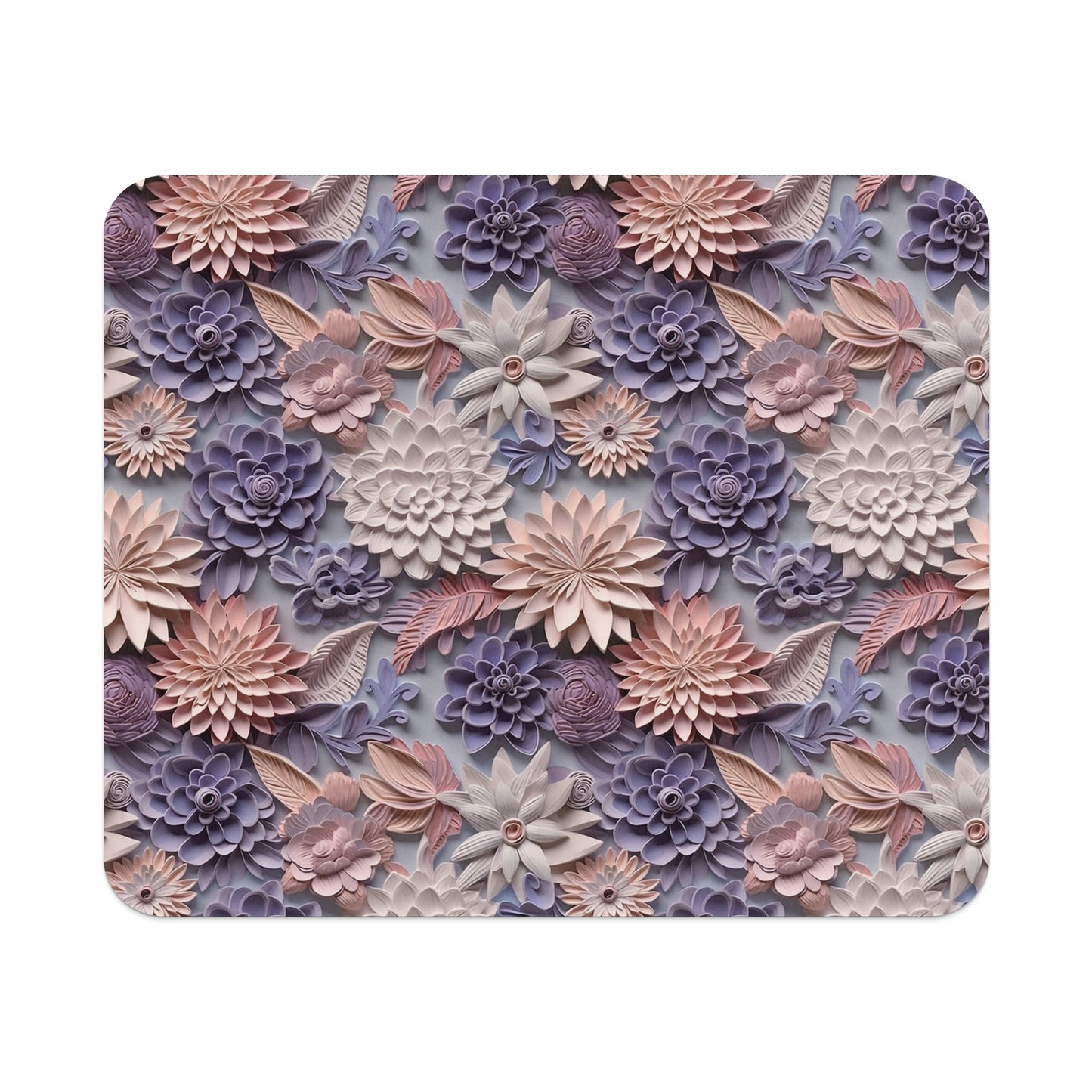 Floral Patterned Multi-Color Succulent Design Mouse Pad