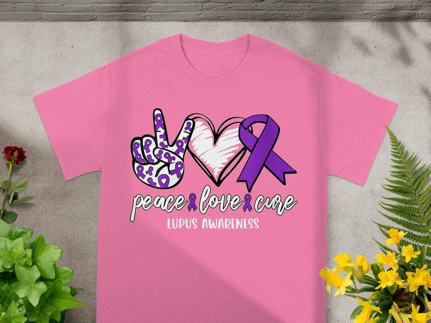 Peace Love Cure Lupus Awareness Graphic T-shirt