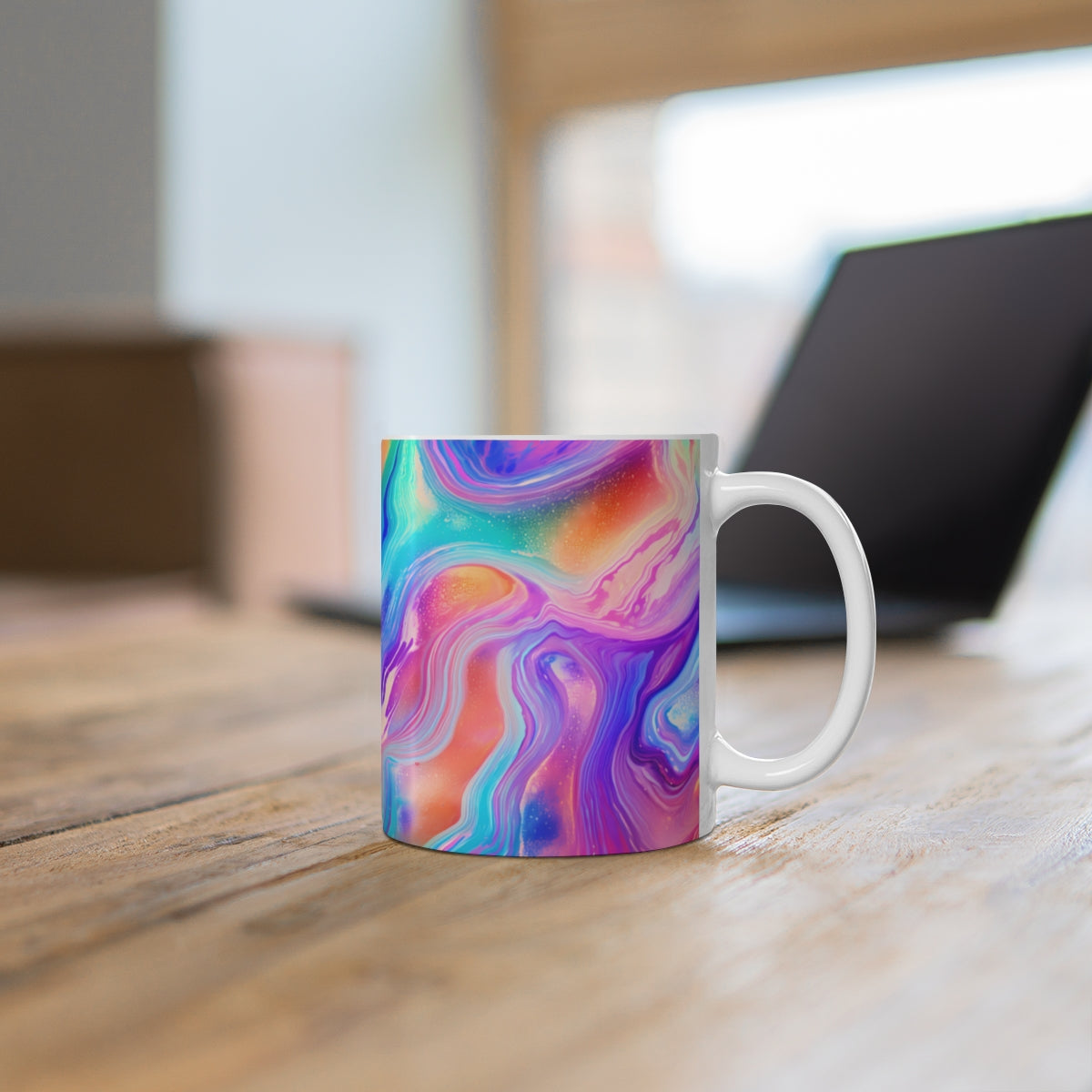 Colorful Abstract Swirls Design Coffee Mug Product