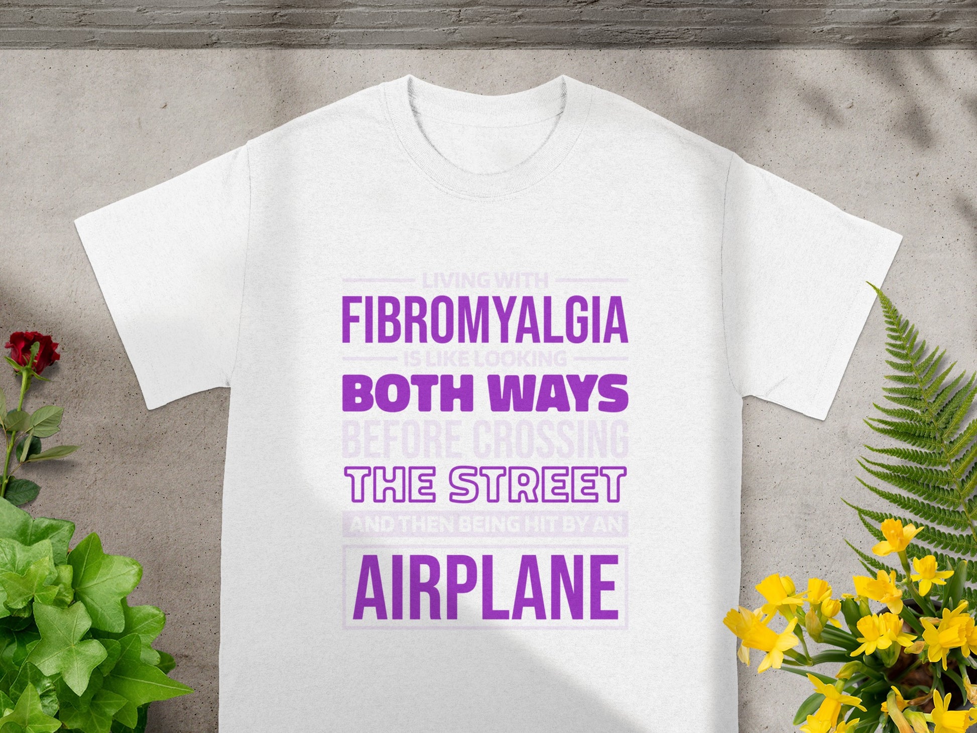 Living With Fibromyalgia T-Shirt Inspirational Tee