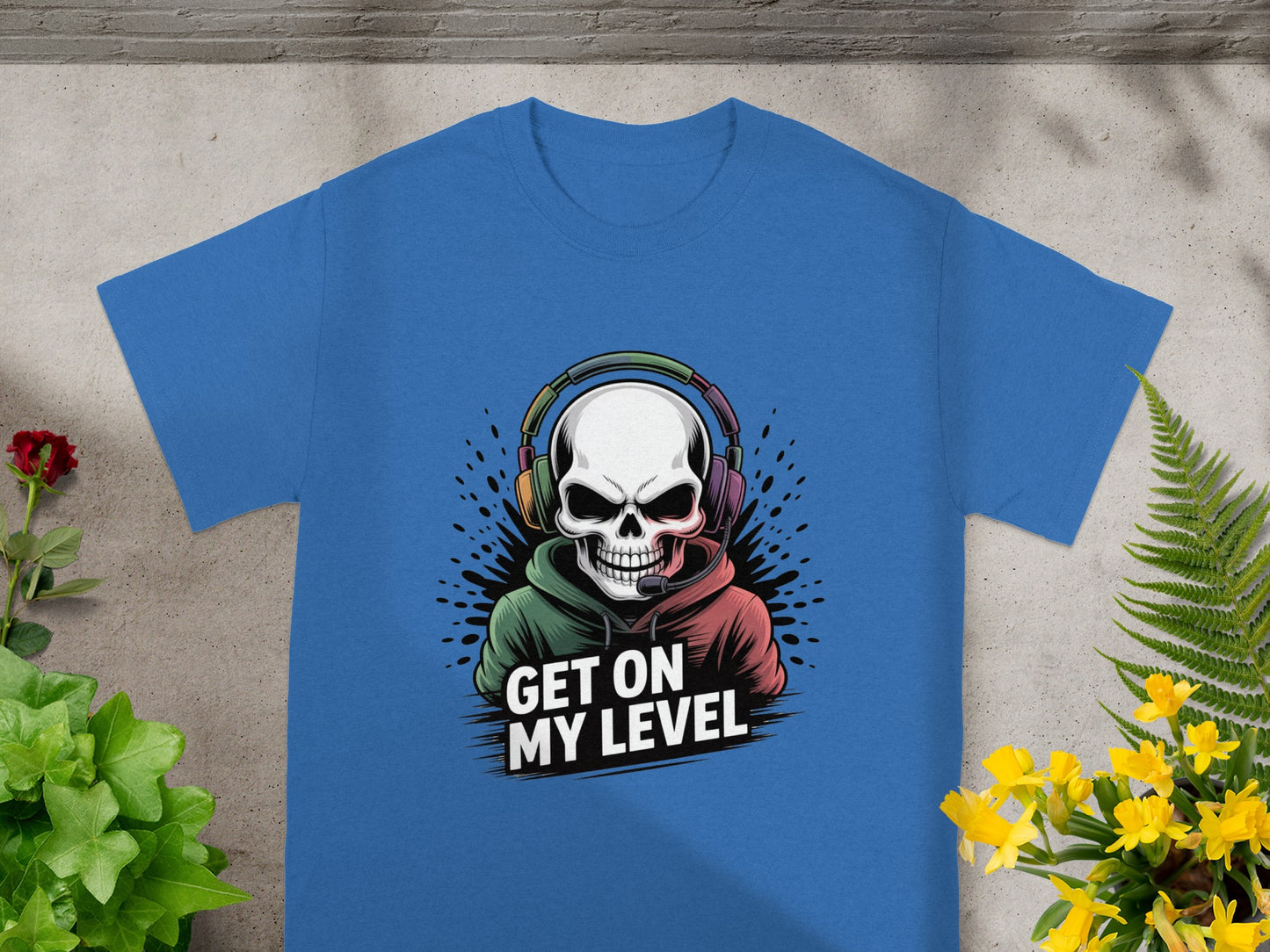 Get On My Level Skull with Headphones T-shirt