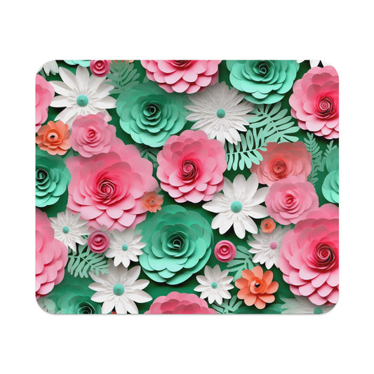 Colorful Floral Patterned Artwork with Green Background