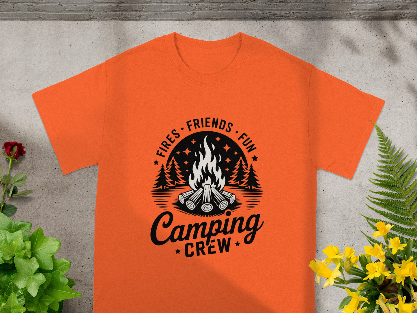 Fires Friends Fun Camping Crew Graphic Design T-shirt