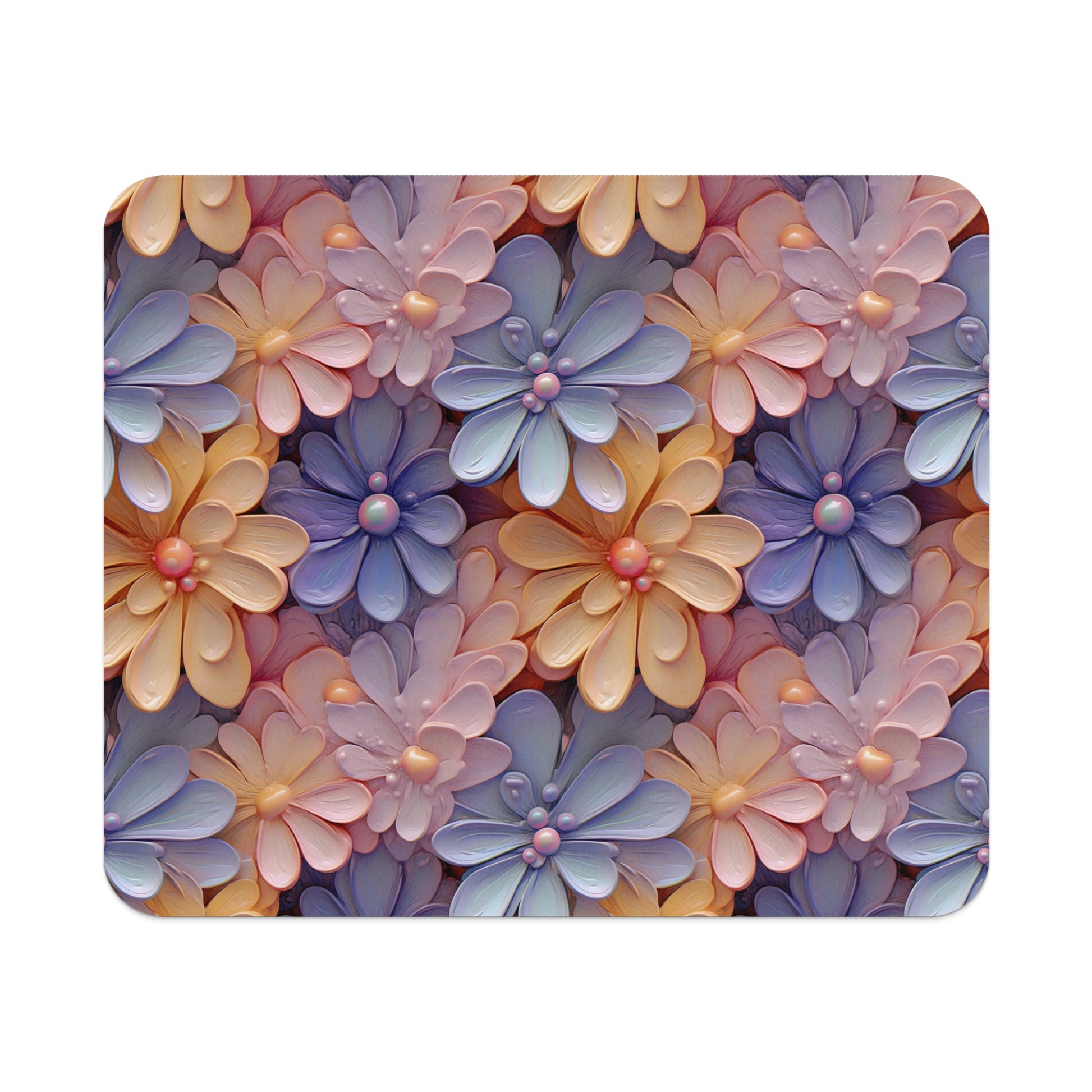 Colorful Floral Pattern Design Mouse Pad