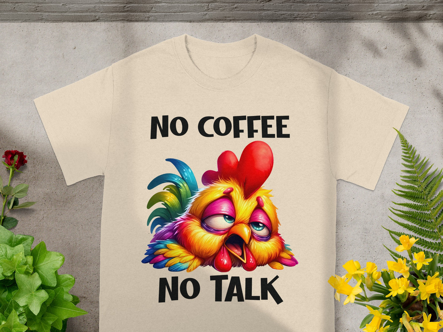 Funny No Coffee No Talk Sleepy Rooster T-Shirt