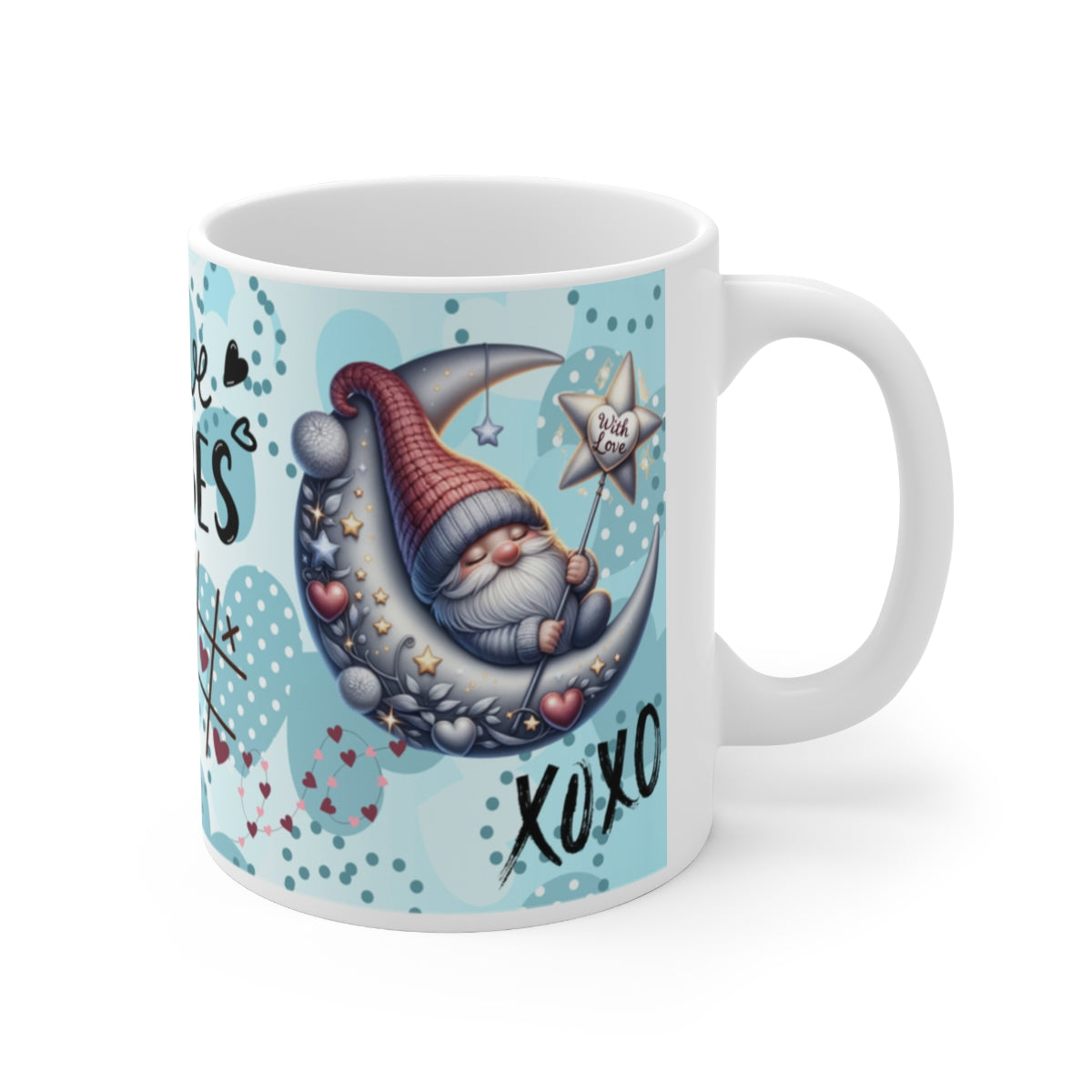 Cute Gnome Illustration with Love and XOXO Mug