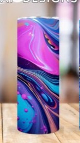 Blue Pink Purple Swirl tumbler