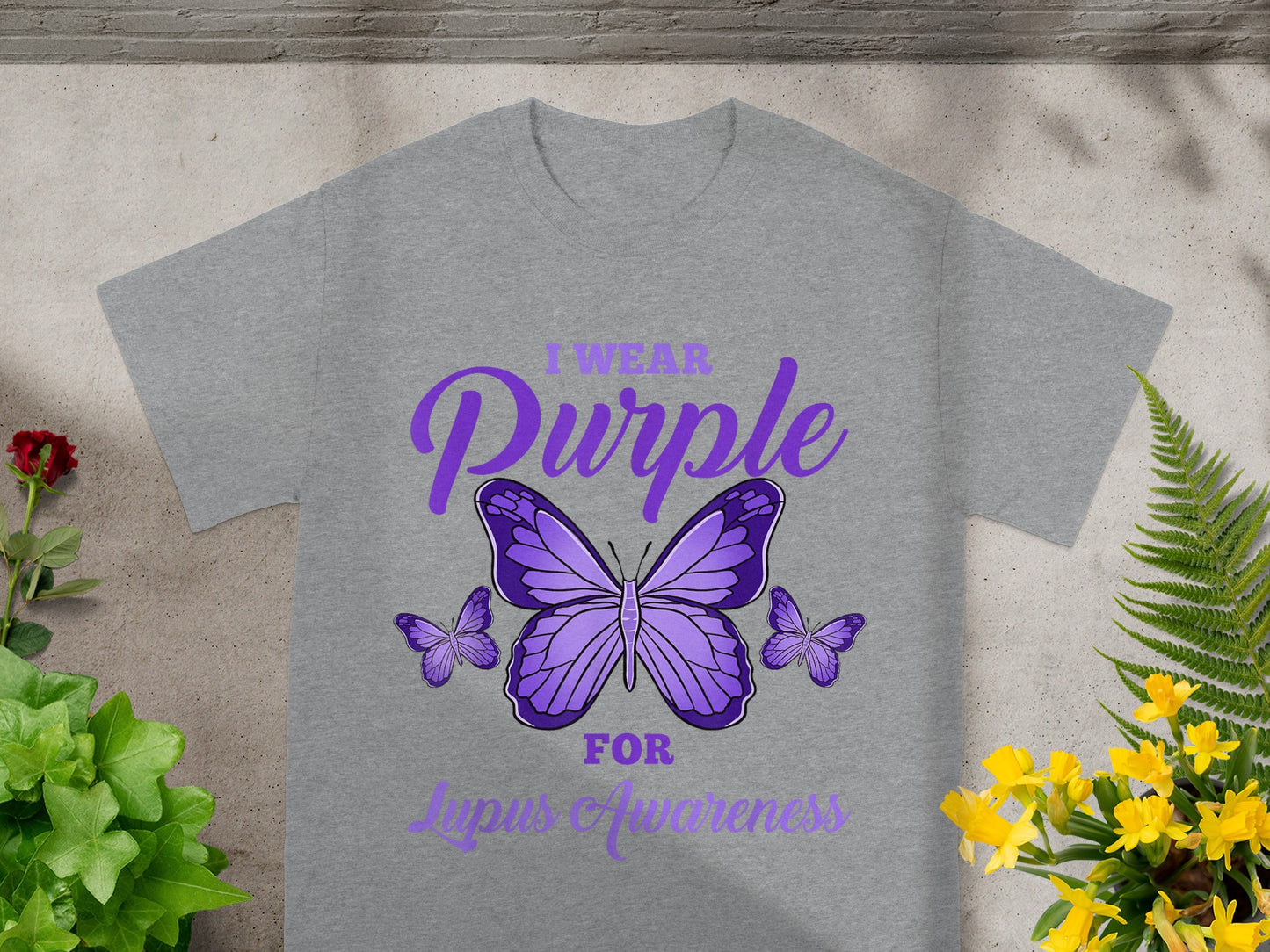 I Wear Purple for Lupus Awareness Butterfly Shirt