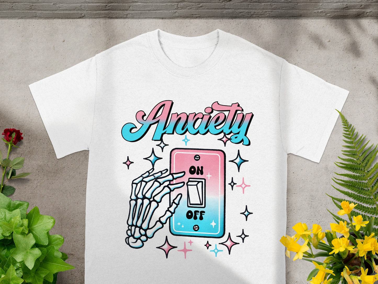 Anxiety On Off Switch Graphic Tee Shirt