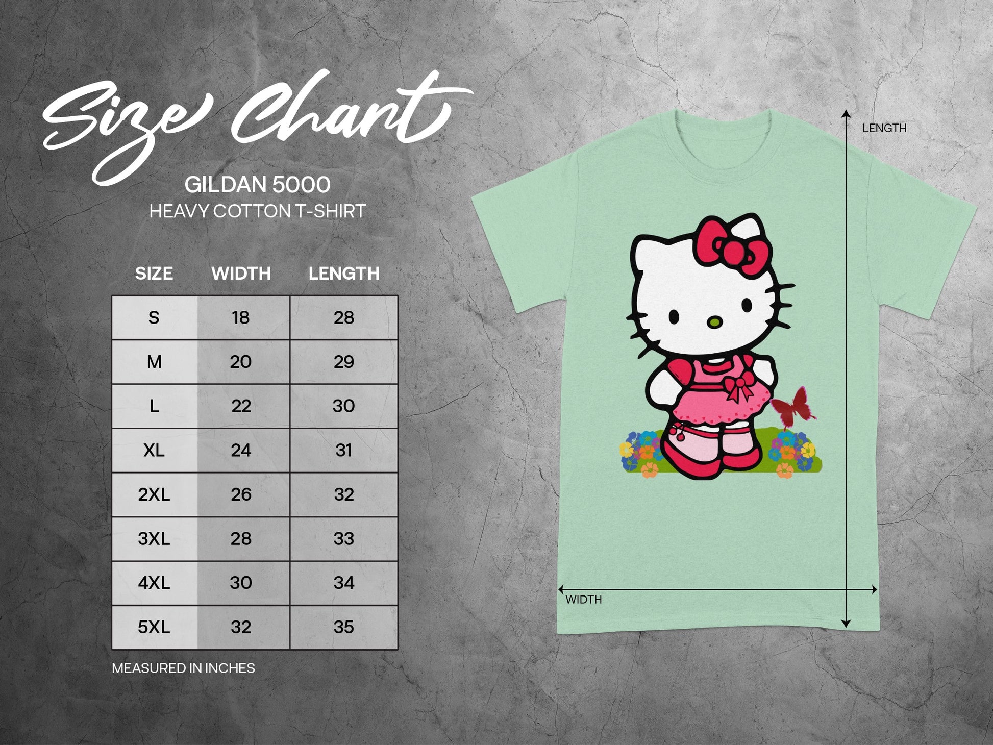 Hello Kitty Gildan 5000 Light Green T-Shirt product type