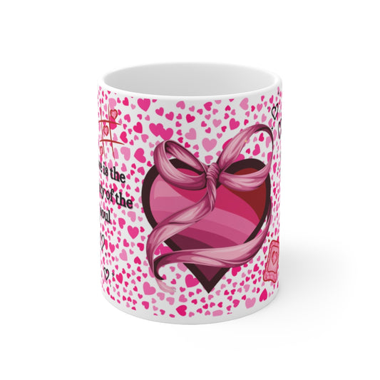 Pink Heart Decorative Mug with Love Quote Product