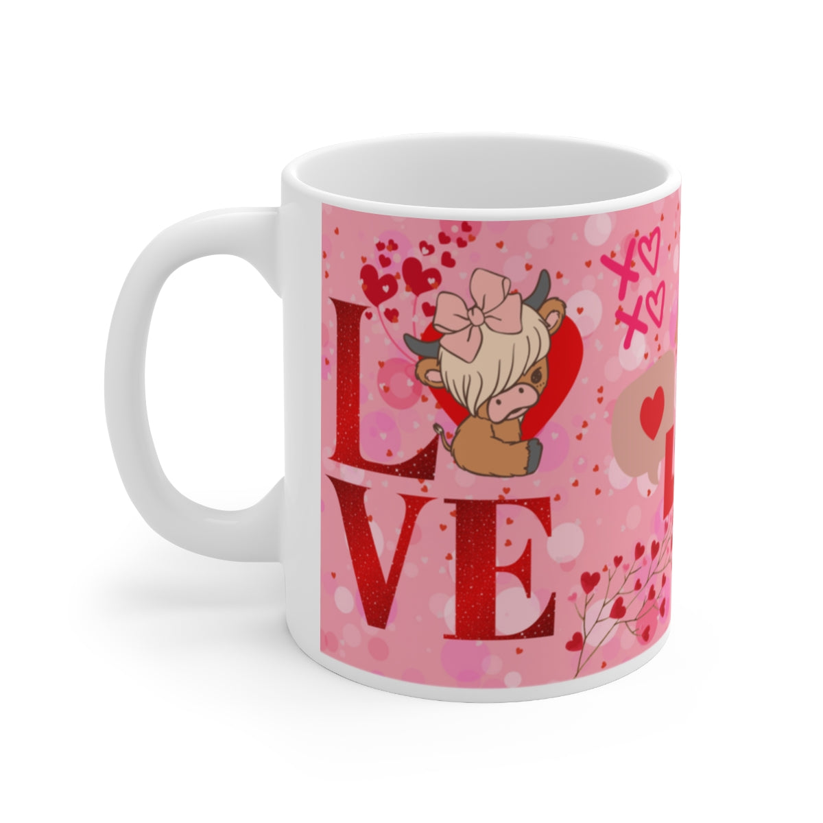 Cute Love Cow Design Valentine's Day Mug