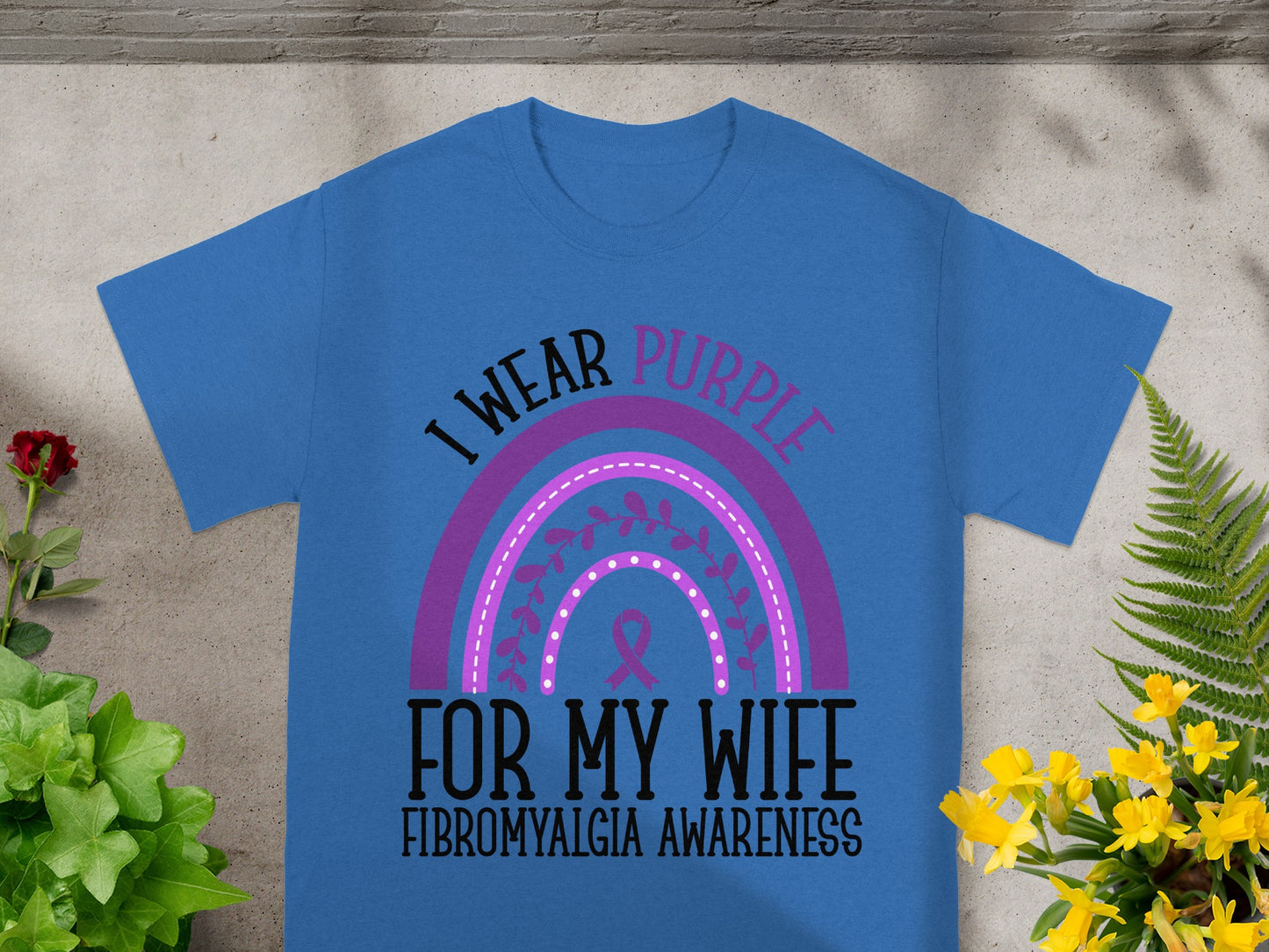 I Wear Purple for My Wife Fibromyalgia Awareness Shirt